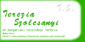 terezia szolcsanyi business card